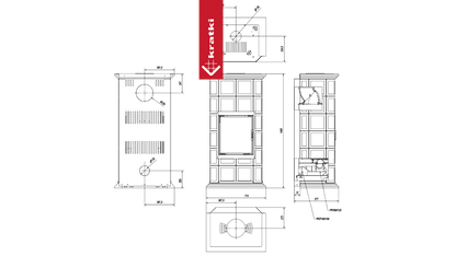 Kratki Kamineinsatz aus Stahl KRATKI NADIA MILANO 7 kW Ø 200