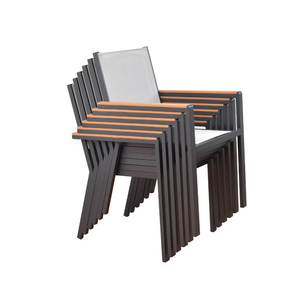 Home Deluxe Gartenstuhl stapelbar SEDIA - 7erSet
