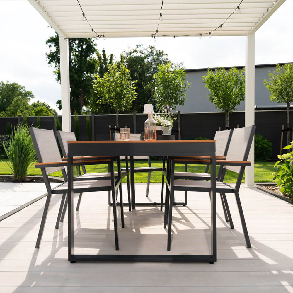 Home Deluxe Gartentisch in Holzoptik SIERA – 160 x 90 cm