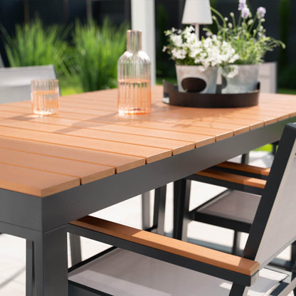Home Deluxe Garten-Sitzgruppe in Holzoptik SIERA SEDIA - 6 Stühle
