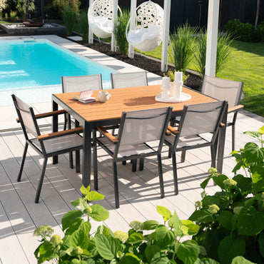 Home Deluxe Gartentisch in Holzoptik CANTOS - 150 x 90 cm