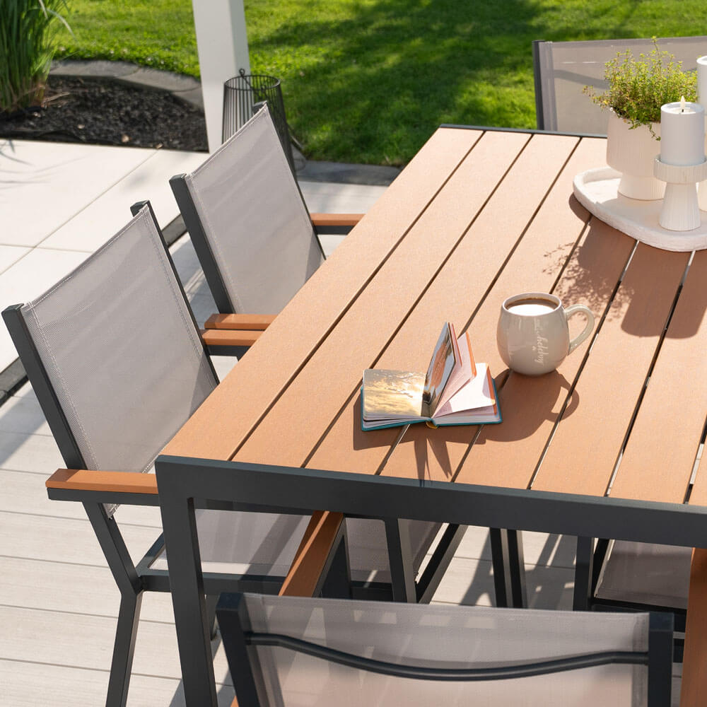 Home Deluxe Gartentisch in Holzoptik CANTOS - 150 x 90 cm