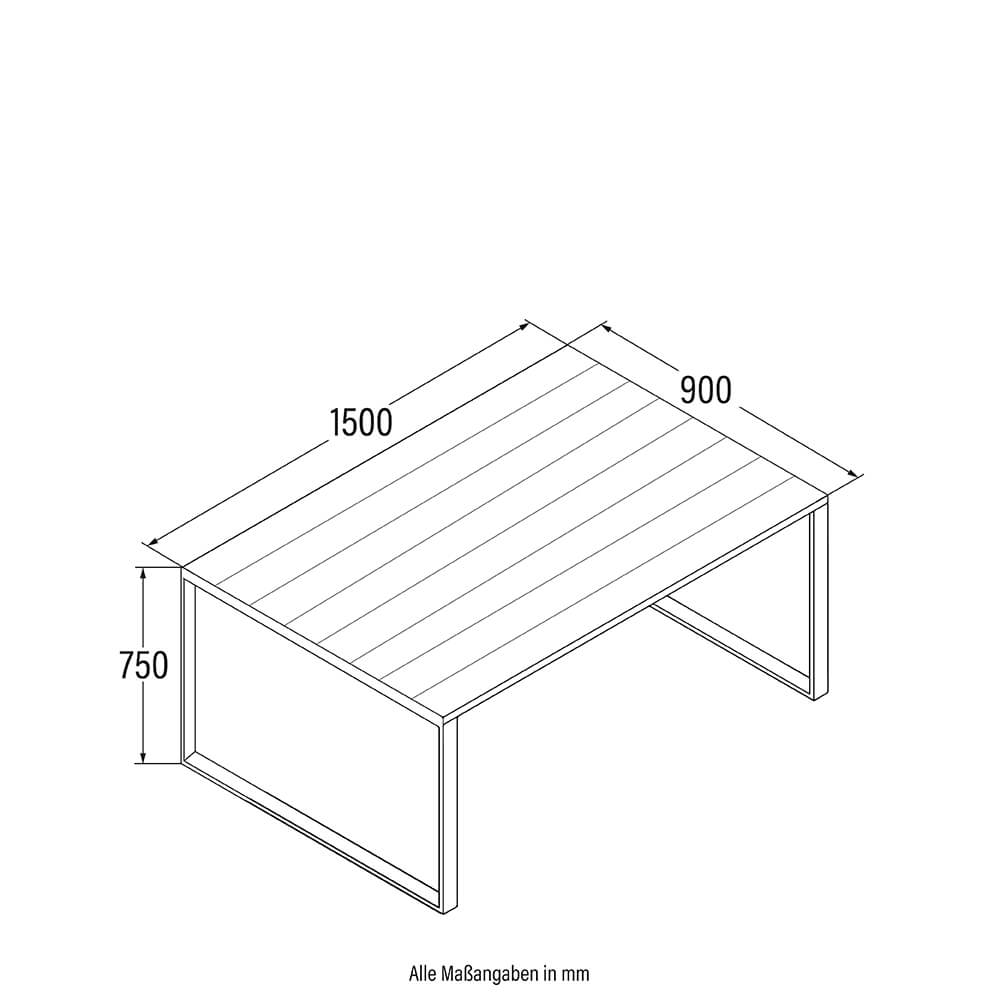 Home Deluxe Gartentisch in Holzoptik CANTOS - 150 x 90 cm