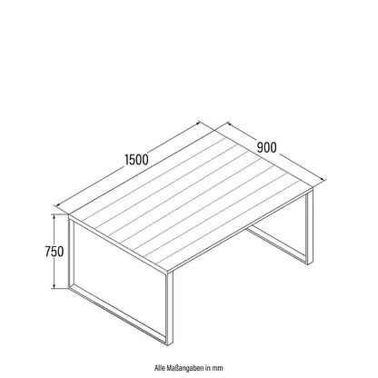 Home Deluxe Gartentisch in Holzoptik CANTOS - 150 x 90 cm