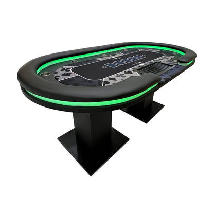Home Deluxe LED Pokertisch FLUSH - Für 9 Personen