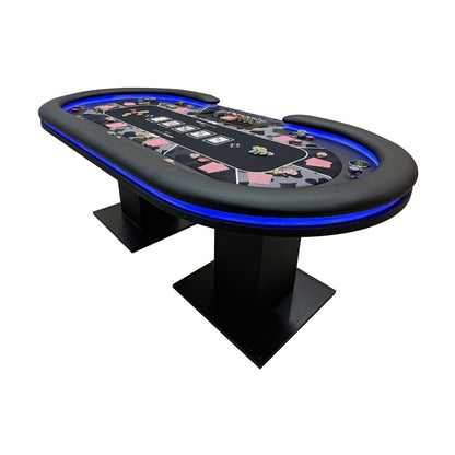 Home Deluxe LED Pokertisch FLUSH - Für 9 Personen