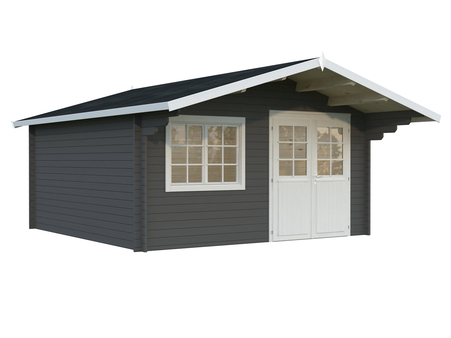 Palmako Britta 17,5 m2 - Lackiert hellgrau RAL7042 + anthrazit RAL7016