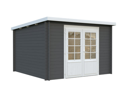 Palmako Ella 8,7 m2 - Lackiert hellgrau RAL7042 + anthrazit RAL7016