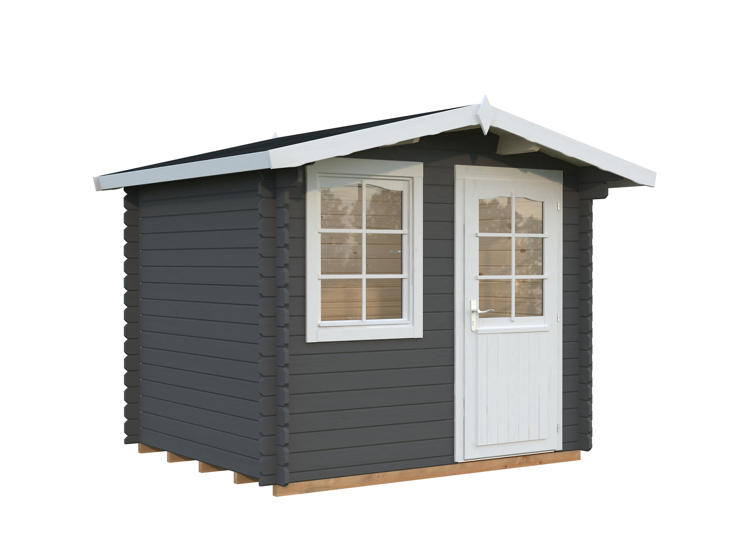 Palmako Emma 4,6 m2 - Lackiert dunkelgrau RAL7012 + weiß RAL9016