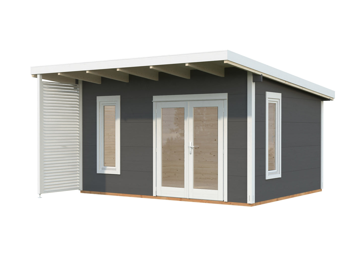 Palmako Grace 14,5 m2 - Lackiert dunkelgrau RAL7012 + weiß RAL9016