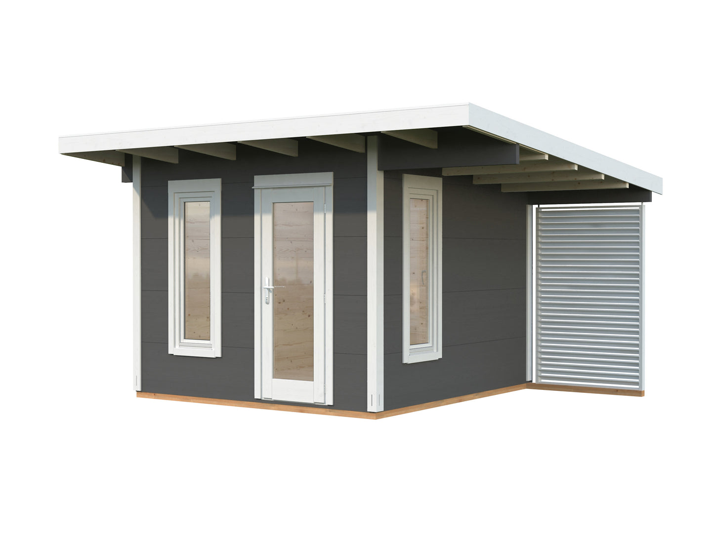 Palmako Grace 8,1+4,1 m2 - Lackiert hellgrau RAL7042 + weiß RAL9016
