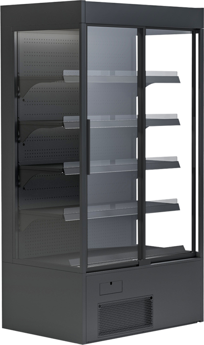 KBS Gastrotechnik Wandkühlregal Variant 167 Black Line mit Glasschiebetüren