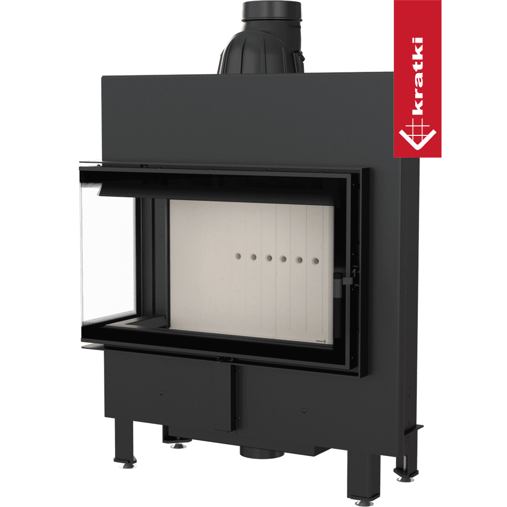 Kratki Kamineinsatz aus Stahl KRATKI LUCY SLIM links 10 kW Ø 160