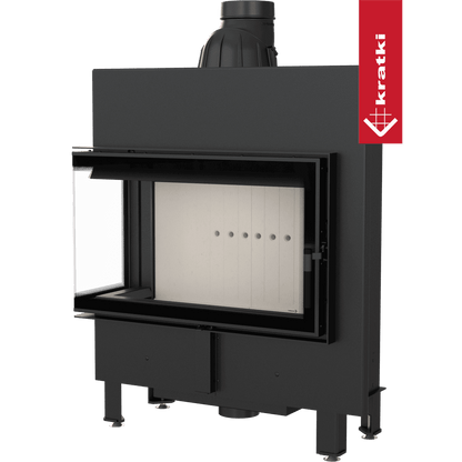 Kratki Kamineinsatz aus Stahl KRATKI LUCY SLIM links 10 kW Ø 160