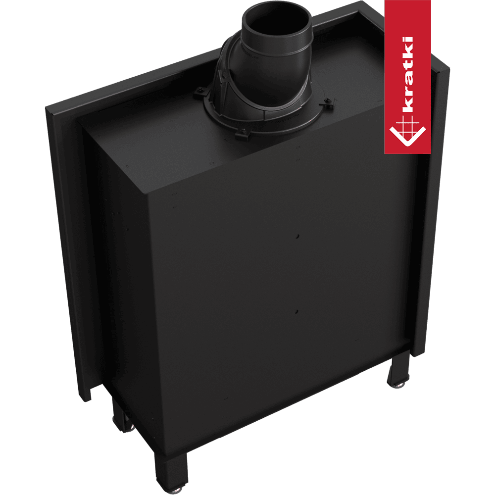 Kratki Kamineinsatz aus Stahl KRATKI LUCY SLIM links 10 kW Ø 160