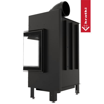 Kratki Kamineinsatz aus Stahl KRATKI LUCY SLIM rechts 8 kW Ø 160