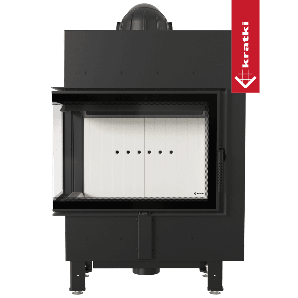 Kratki Kamineinsatz aus Stahl KRATKI LUCY SLIM links 8 kW Ø 160