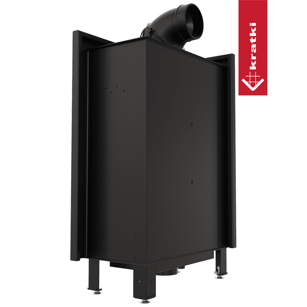 Kratki Kamineinsatz aus Stahl KRATKI LUCY SLIM links 8 kW Ø 160
