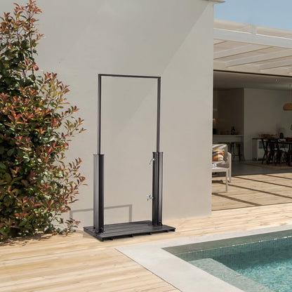 Home Deluxe Solardusche mit Bodenplatte PAROS - Anthrazit