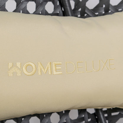 Home Deluxe Polyrattan Hängesessel TWIN DELUXE - Schwarz/Creme für 2 Personen