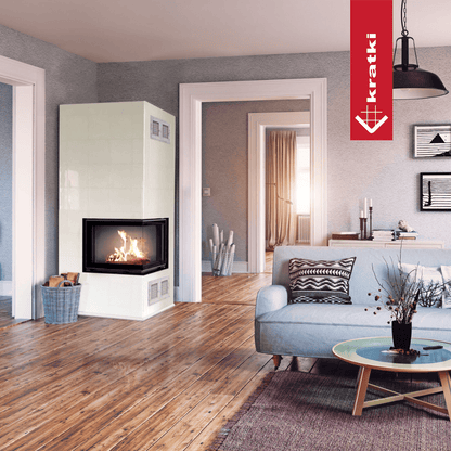 Kratki Kamineinsatz aus Stahl KRATKI VNL 700/480 12 kW Ø 200 mit Schiebetür