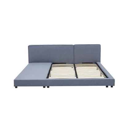 Home Deluxe Bett mit Ablage GALAXIS - 140 x 200 cm Grau