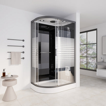 Home Deluxe Duschkabine BLACK PEARL mit Regendusche - 120 x 80 cm Links