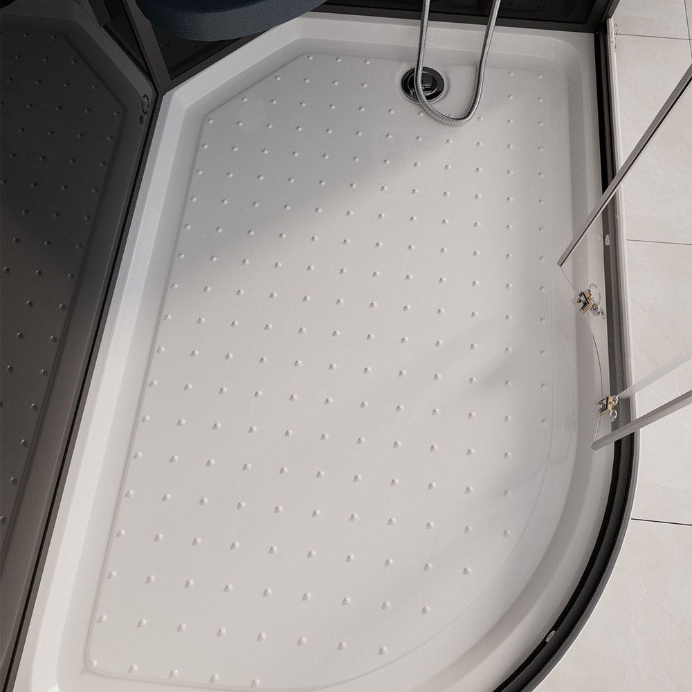 Home Deluxe Duschkabine BLACK PEARL mit Regendusche - 120 x 80 cm Links