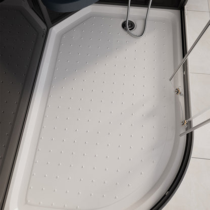 Home Deluxe Duschkabine BLACK PEARL mit Regendusche - 120 x 80 cm Links