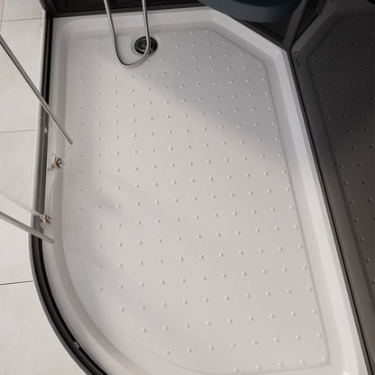 Home Deluxe Duschkabine BLACK PEARL mit Regendusche - 120 x 80 cm Rechts