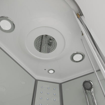 Home Deluxe Duschkabine mit Wasserfall und Rückenmassage WHITE PEARL - 120 x 80 cm Links