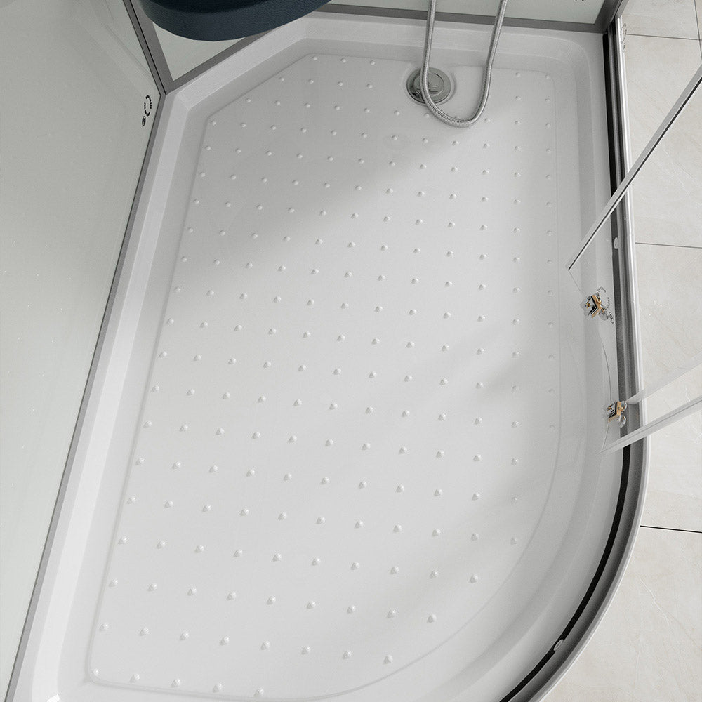 Home Deluxe Duschkabine mit Wasserfall und Rückenmassage WHITE PEARL - 120 x 80 cm Links