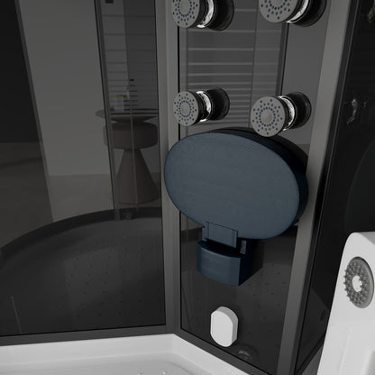 Home Deluxe Dampfdusche mit Wasserfall und Dampfsauna BLACK PEARL - 90 x 90 cm