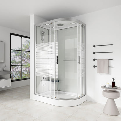Home Deluxe Dampfdusche mit Wasserfall und Dampfsauna WHITE PEARL - 120 x 80 cm Rechts