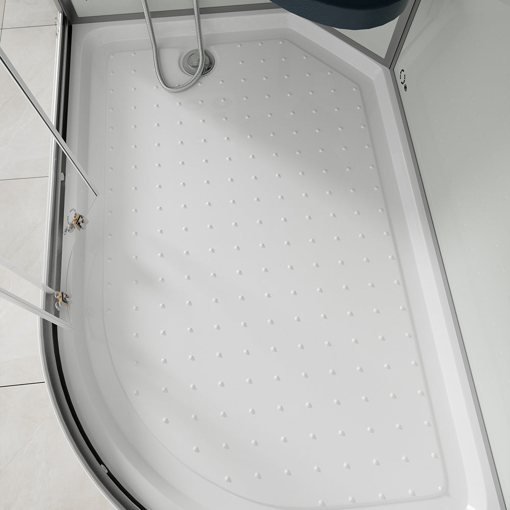 Home Deluxe Dampfdusche mit Wasserfall und Dampfsauna WHITE PEARL - 120 x 80 cm Rechts