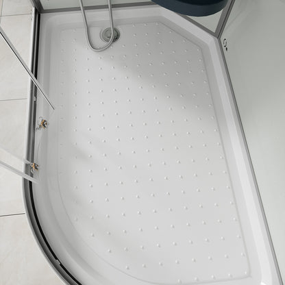 Home Deluxe Dampfdusche mit Wasserfall und Dampfsauna WHITE PEARL - 120 x 80 cm Rechts