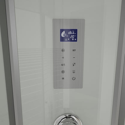 Home Deluxe Dampfdusche mit Wasserfall und Dampfsauna WHITE PEARL - 120 x 80 cm Rechts