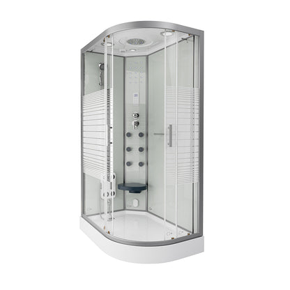 Home Deluxe Dampfdusche mit Wasserfall und Dampfsauna WHITE PEARL - 120 x 80 cm Rechts