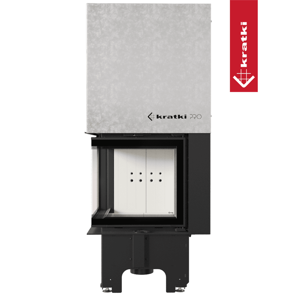 Kratki Kamineinsatz aus Stahl KRATKI VNL 480/480 8 kW Ø 200 mit Schiebetür