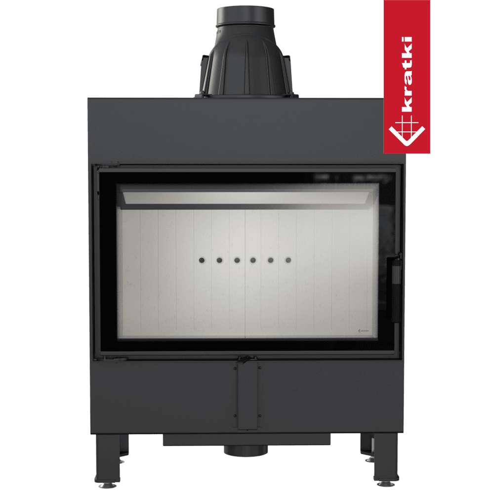 Kratki Kamineinsatz aus Stahl KRATKI LUCY SLIM 10 kW Ø 160 Doppelverglassung