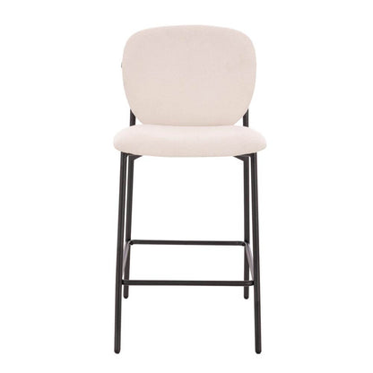 Home Deluxe Barhocker Bouclé CELDA - 6er Set Weiß