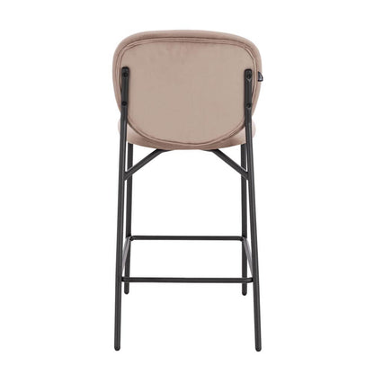 Home Deluxe Barhocker Samt CELDA - 6er Set Hellbraun