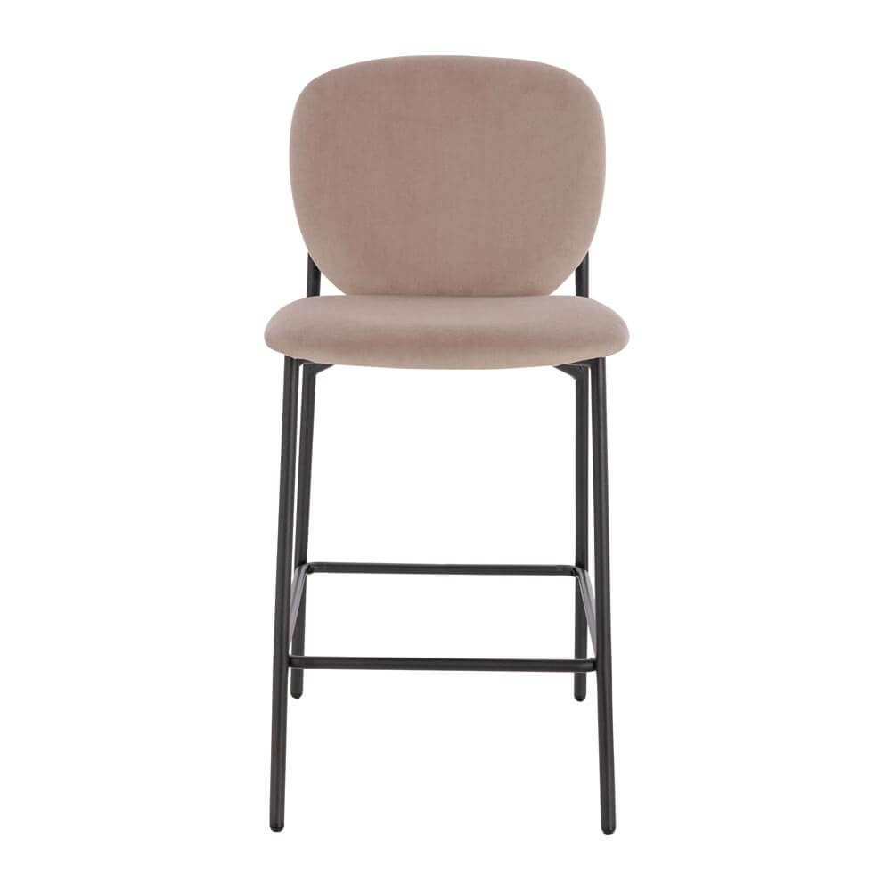 Home Deluxe Barhocker Samt CELDA - 6er Set Hellbraun