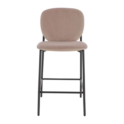 Home Deluxe Barhocker Samt CELDA - 6er Set Hellbraun
