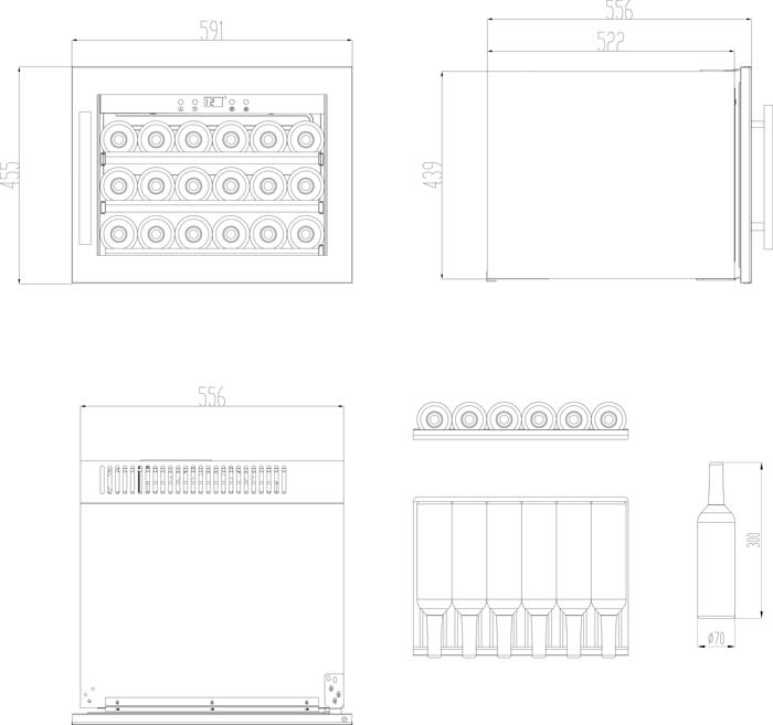 Cavin Scandinavian Collection 18 - Einbau-Weinkühlschrank