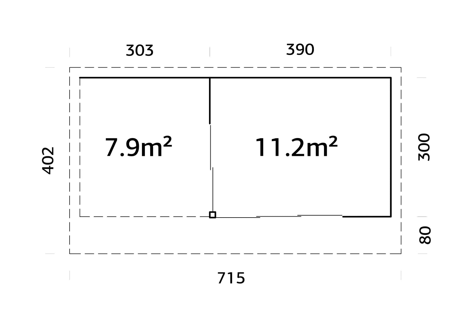 Palmako Andrea 11,2+7,9 m2 Slide Plus - Lackiert dunkelgrau RAL7012 + anthrazit RAL7016