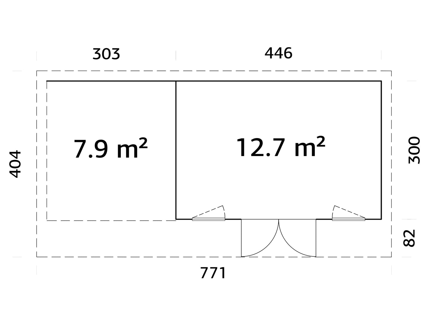 Palmako Aurelia 12,7+7,9 m2 - Lackiert weiß RAL9016 + anthrazit RAL7016