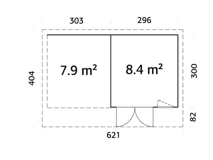 Palmako Aurelia 8,4+7,9 m2 - Lackiert weiß RAL9016 + anthrazit RAL7016