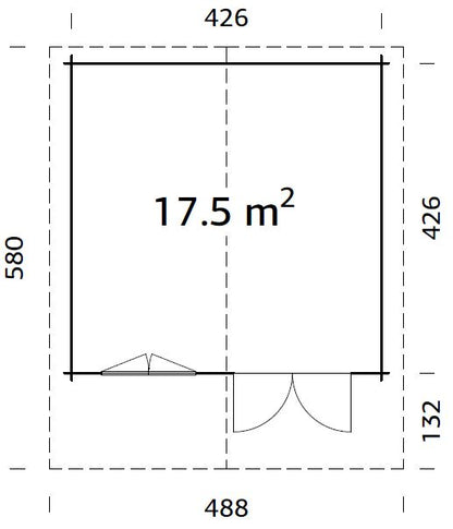 Palmako Britta 17,5 m2 - Grau tauchgrundiert