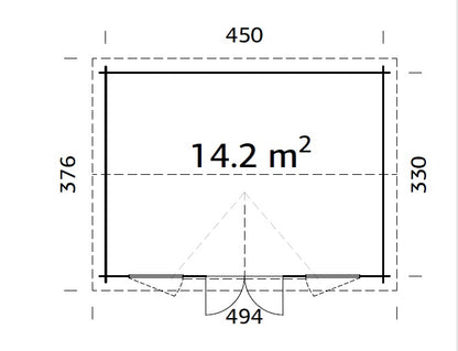 Palmako Claudia 14,2 m2 - Transparent tauchgrundiert